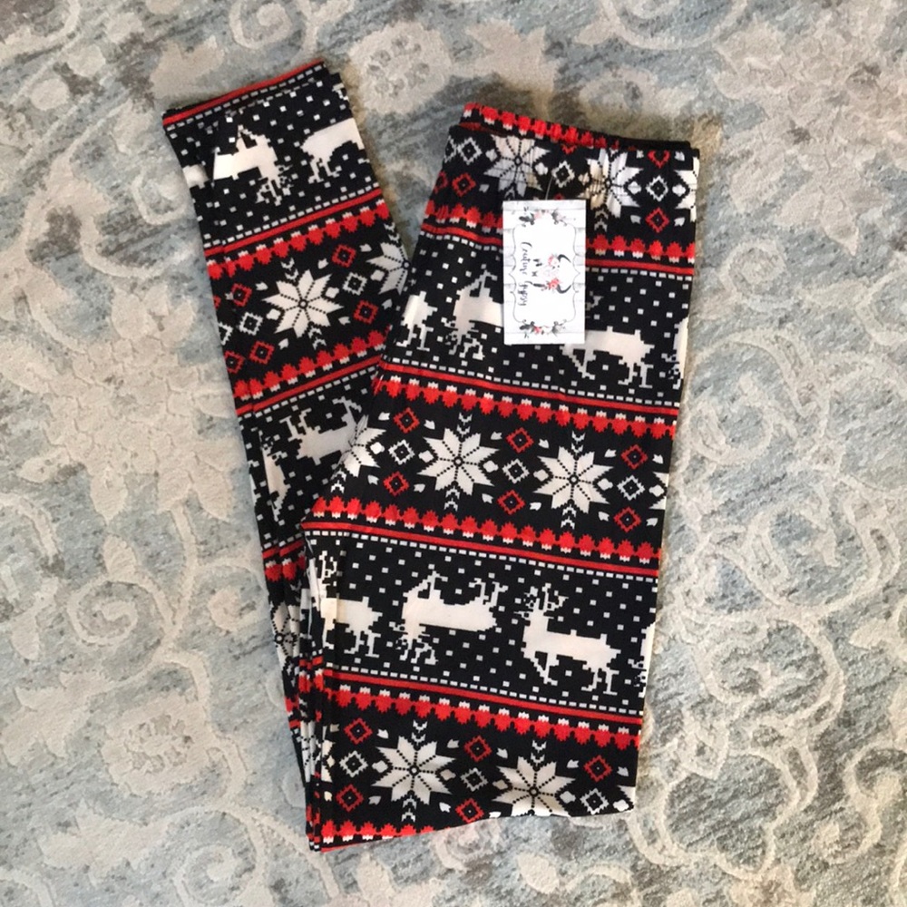 *HOLIDAY SALE* Leggings - Reindeer Snowflake - Picture 3 of 5